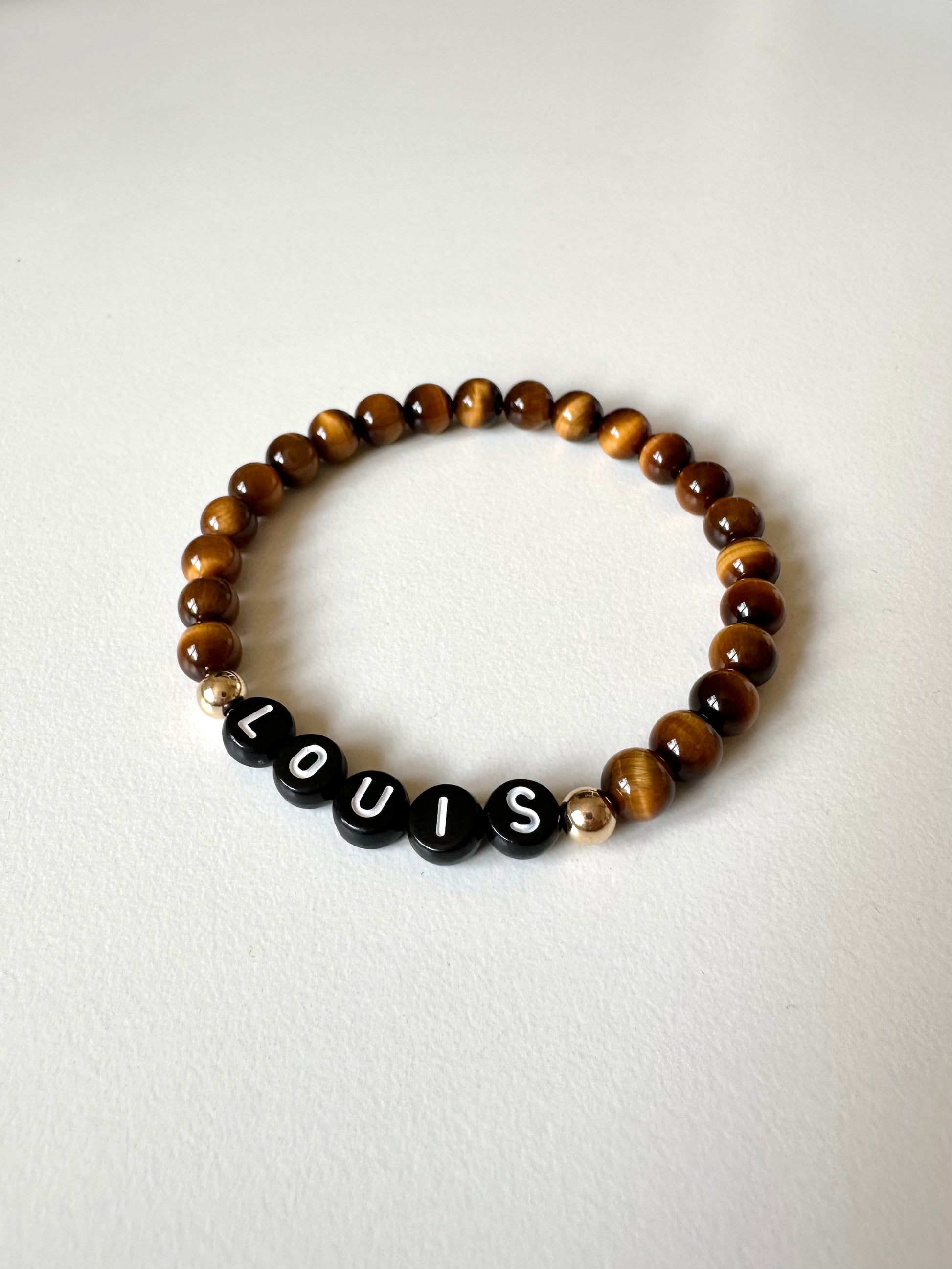 Personalized Tiger's Eye Name Bracelet