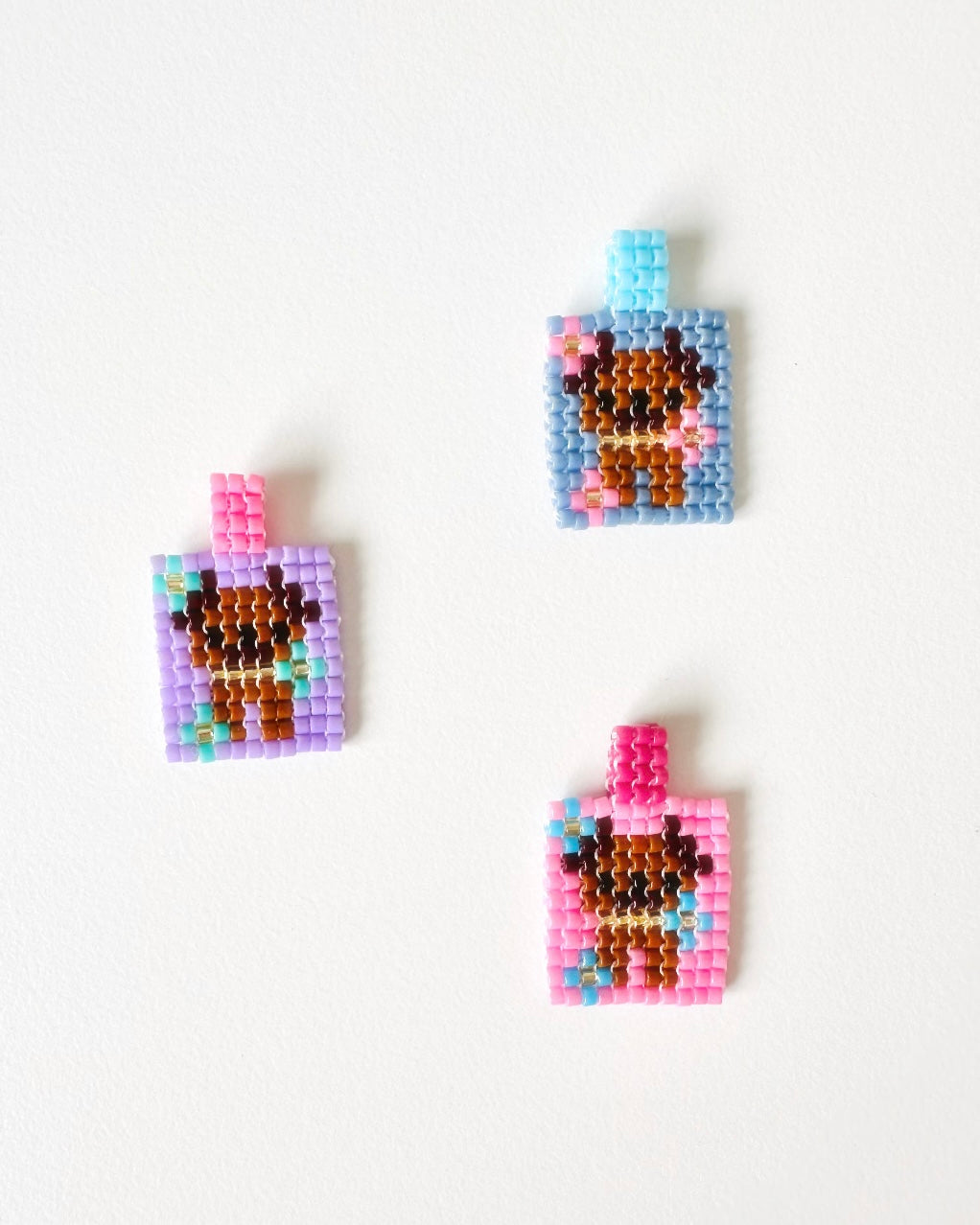 Hand-Woven Bead Charm Drop 3 (Little Flowers)