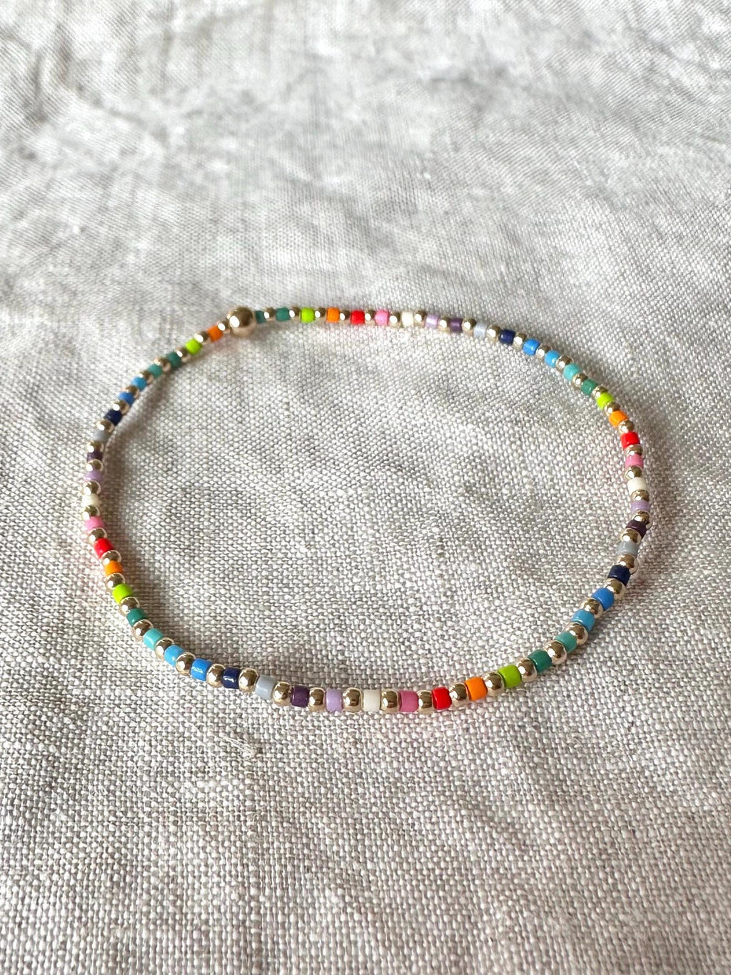 Rainbow 14k Gold Filled Beaded Bracelet