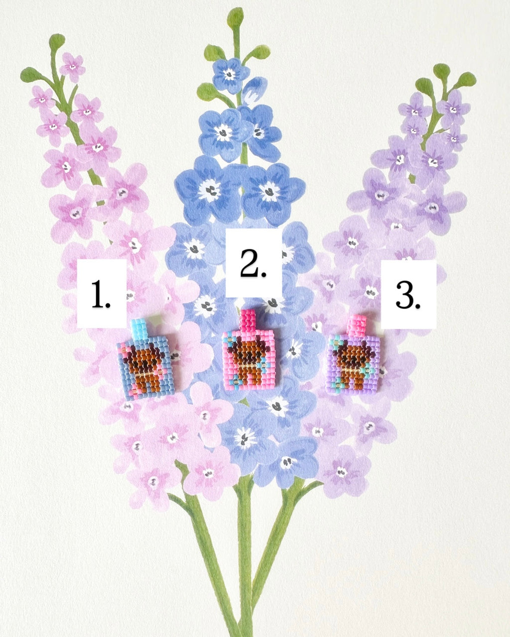 Hand-Woven Bead Charm Drop 3 (Little Flowers)