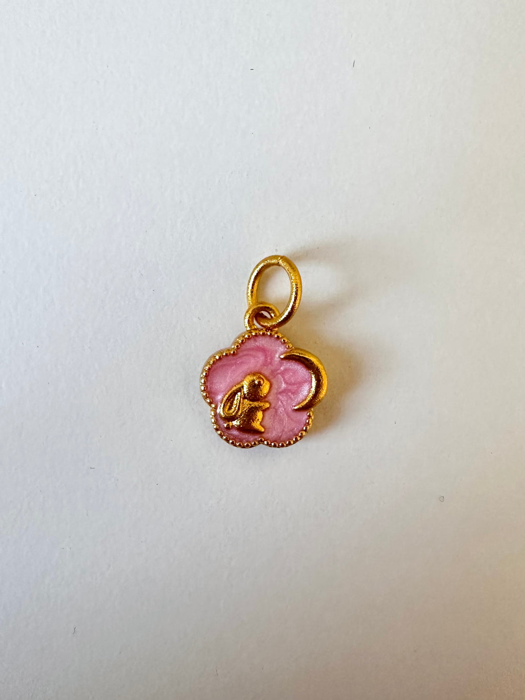 Bunny Flower Moon Charm