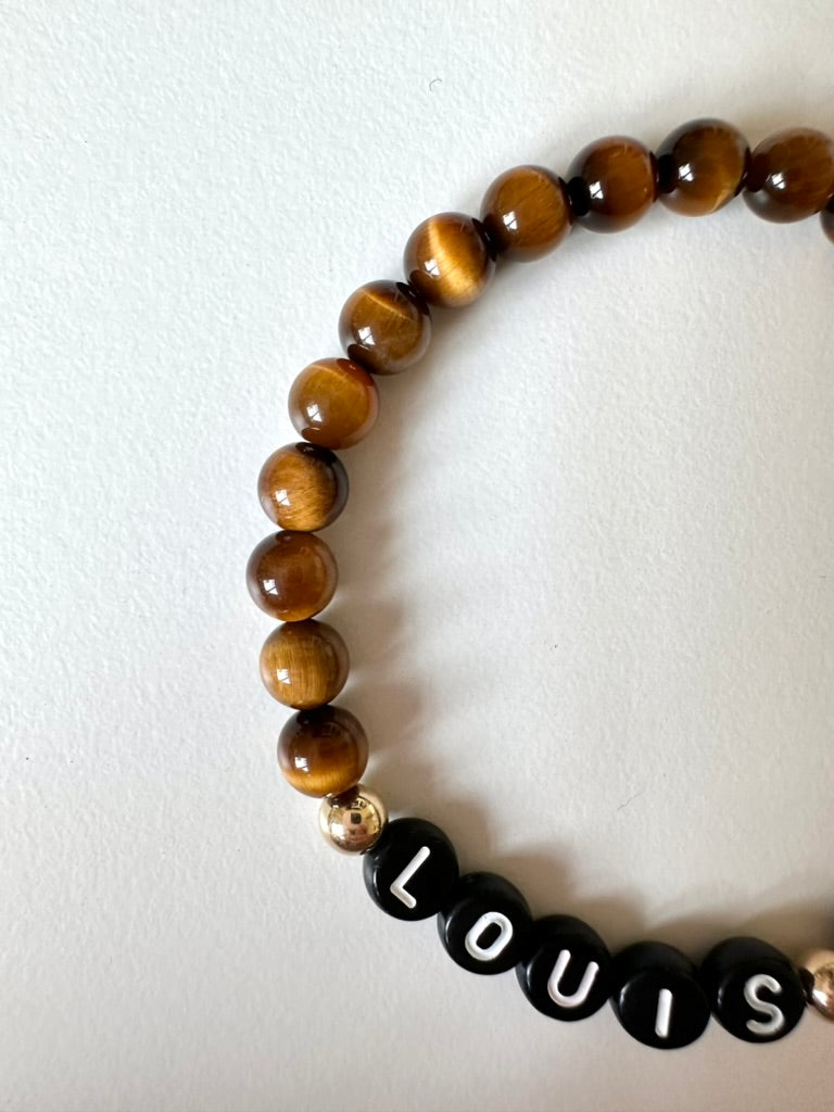 Personalized Tiger's Eye Name Bracelet