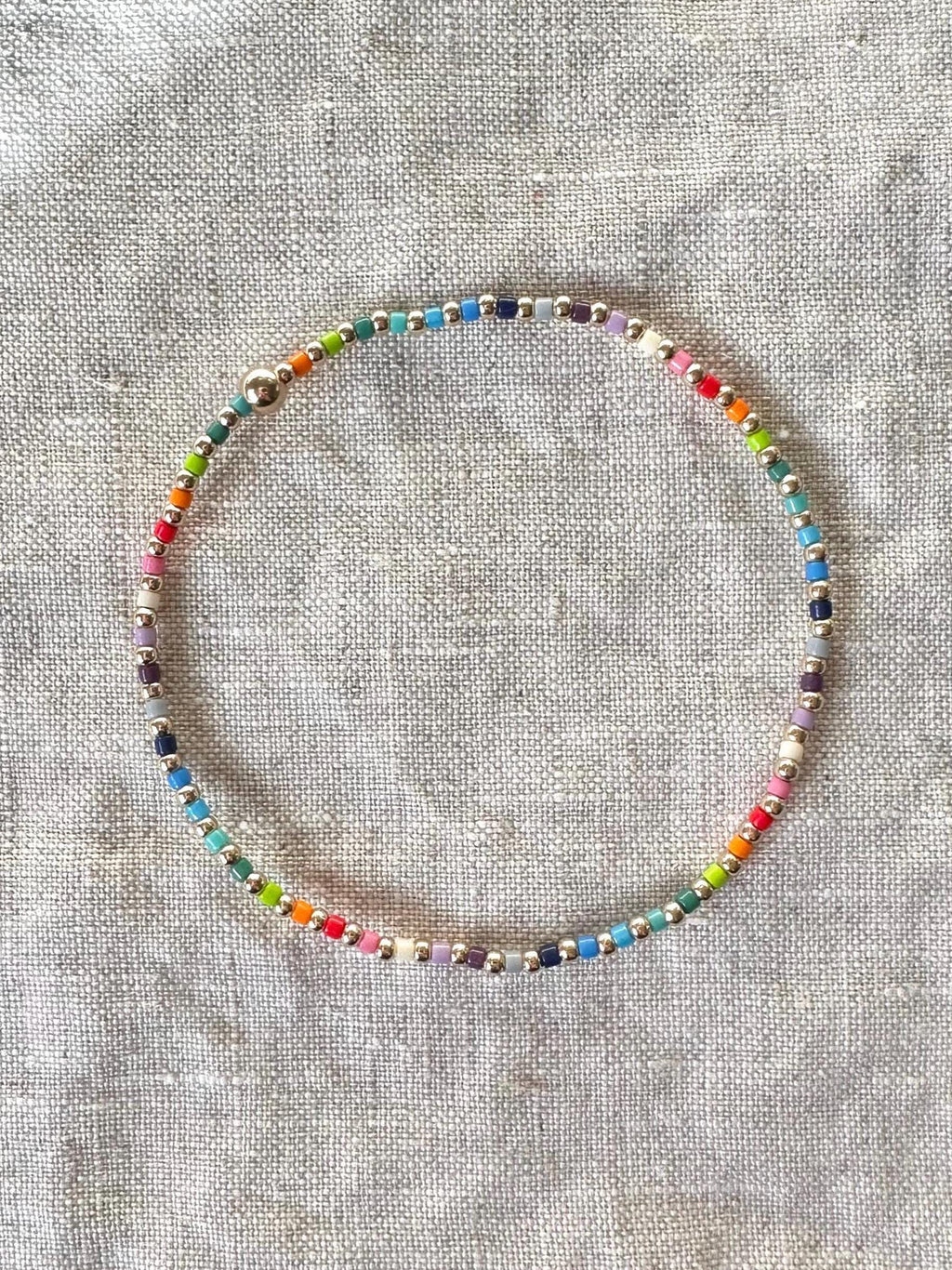 Rainbow 14k Gold Filled Beaded Bracelet