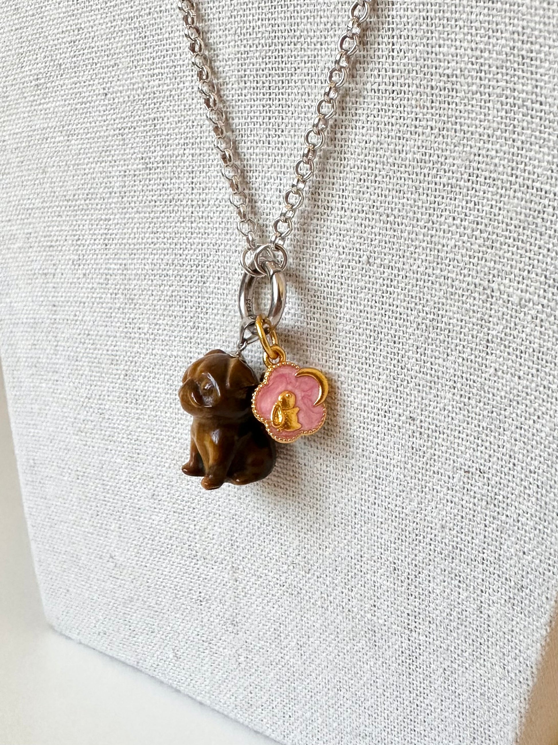 Bunny Flower Moon Charm