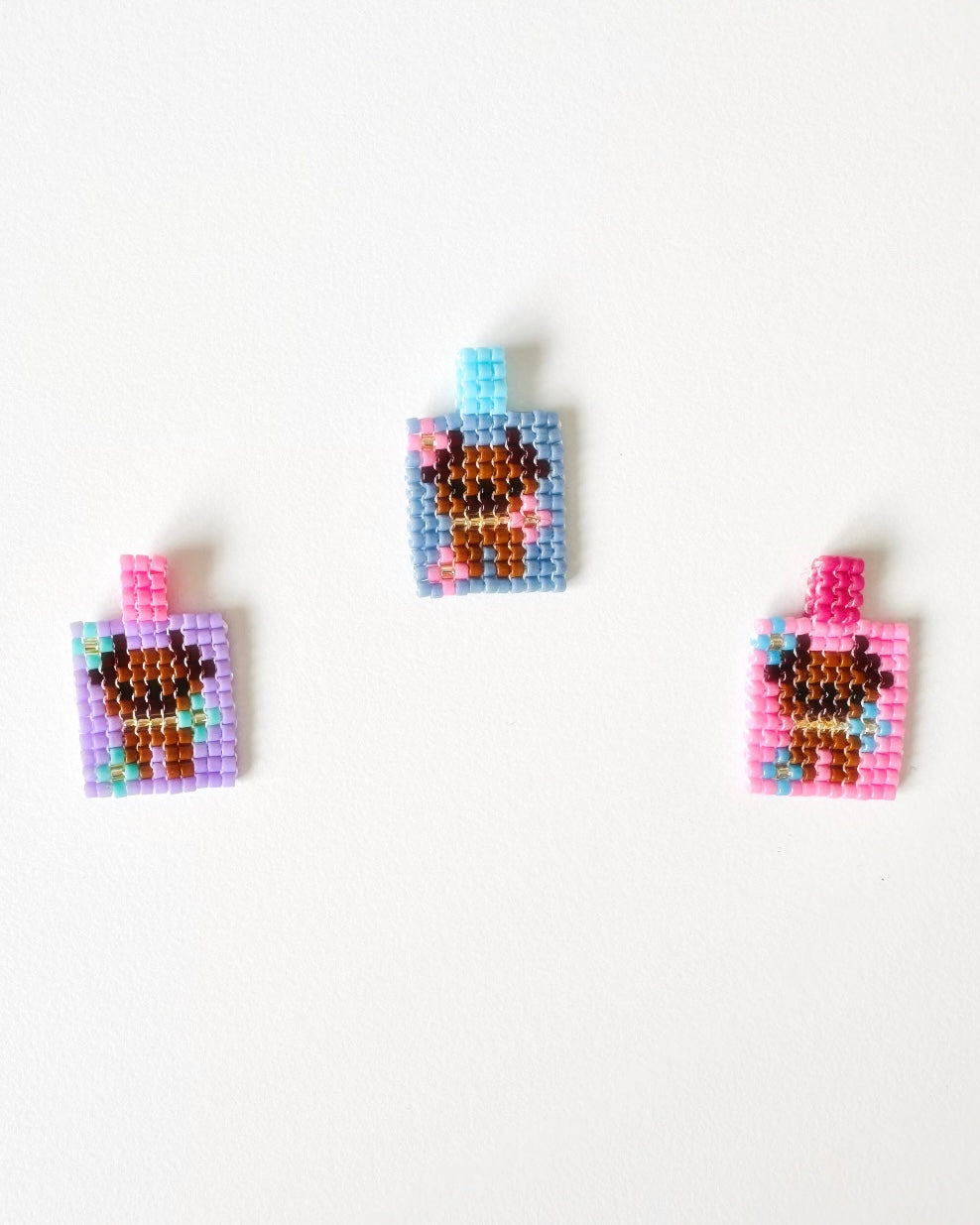 Hand-Woven Bead Charm Drop 3 (Little Flowers)