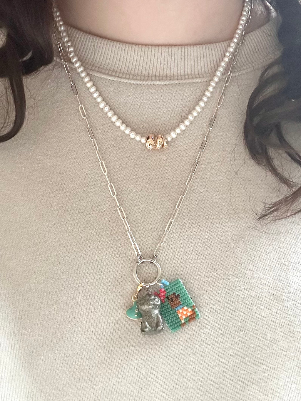 Paperclip Chain Charm Necklace