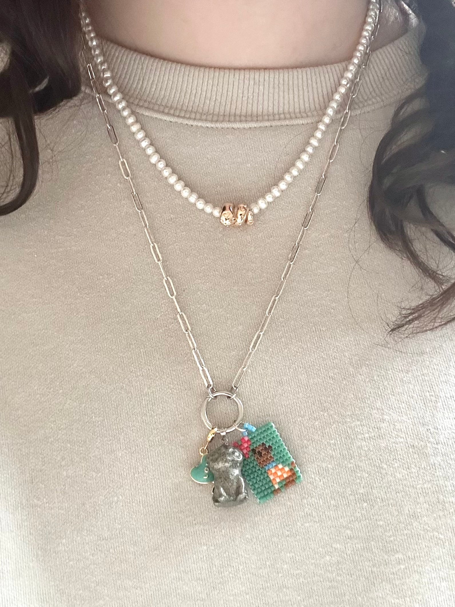 Paperclip Chain Charm Necklace