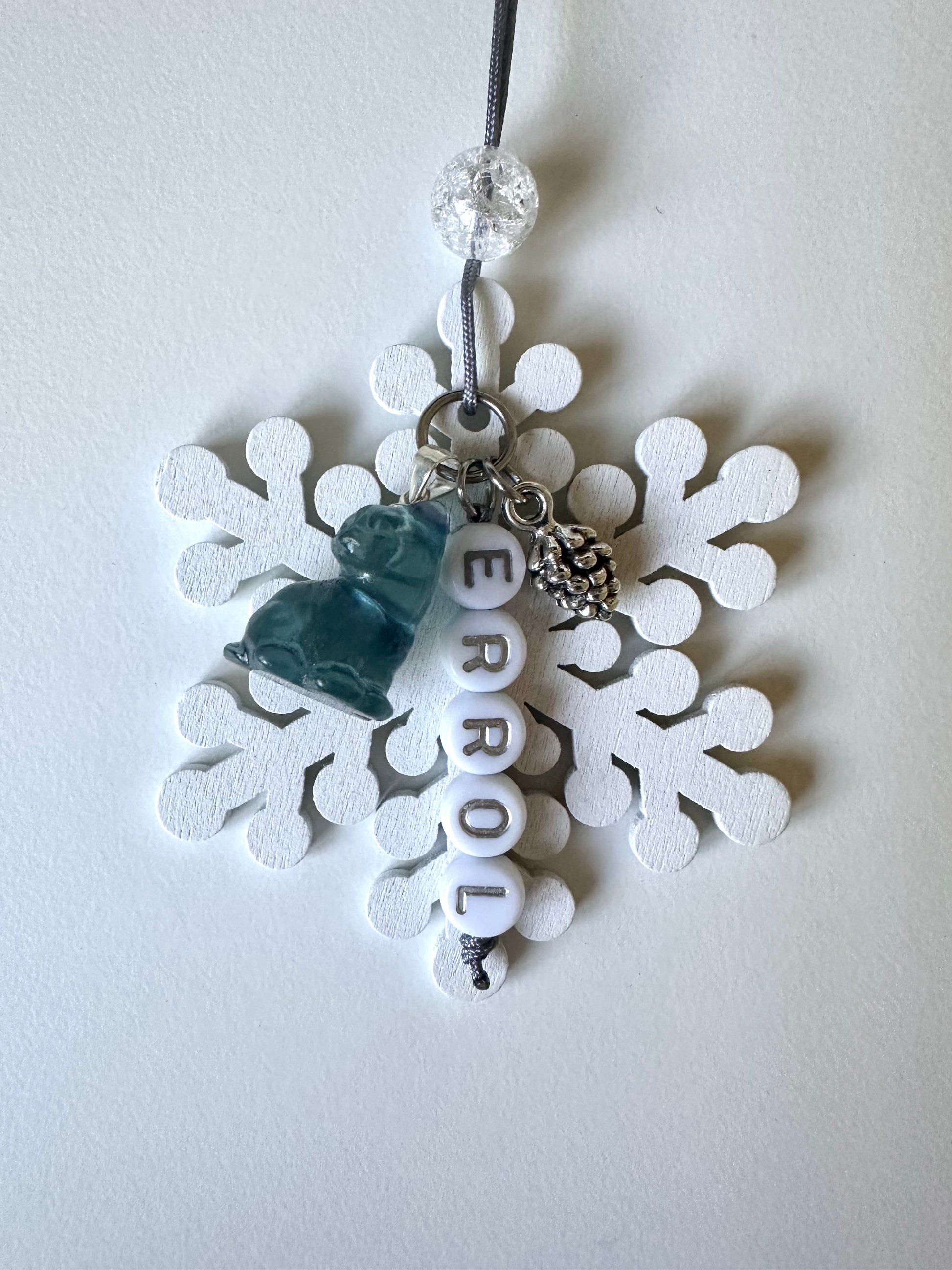 Cat Gemstone Snowflake Ornament