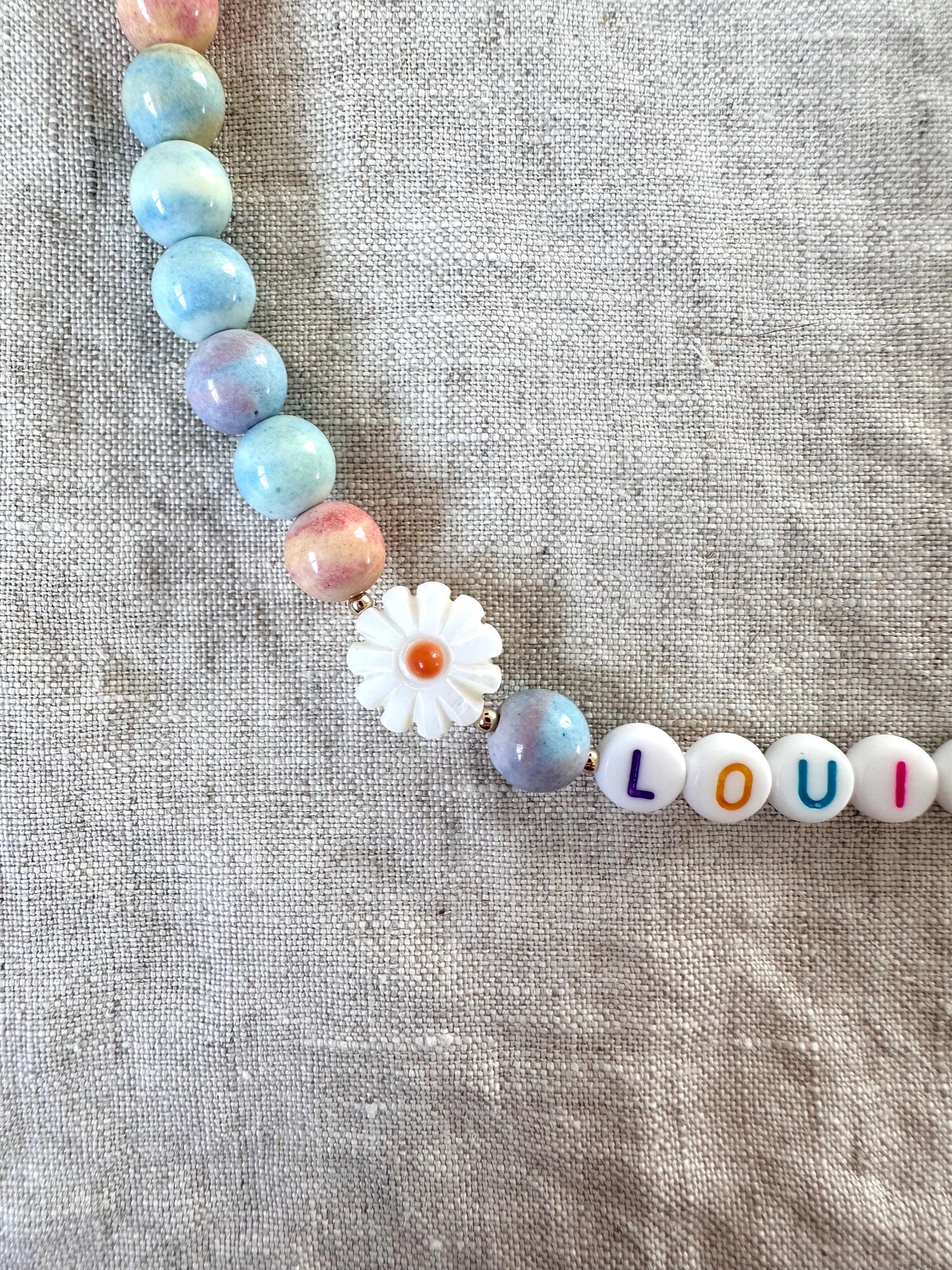 Mini Egg Spring Flowers Dog Necklace